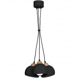 Lampy-sufitowe - lampa wisząca potrójna czarna 3xe27 dama black mlp6580 eko-light