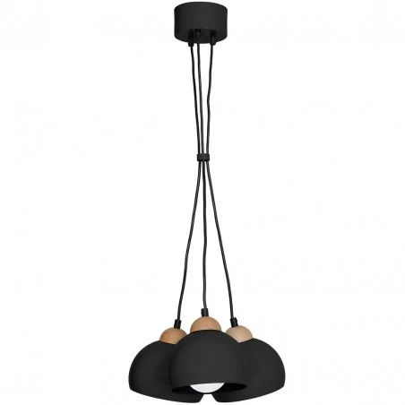 Lampy-sufitowe - lampa wisząca potrójna czarna 3xe27 dama black mlp6580 eko-light 