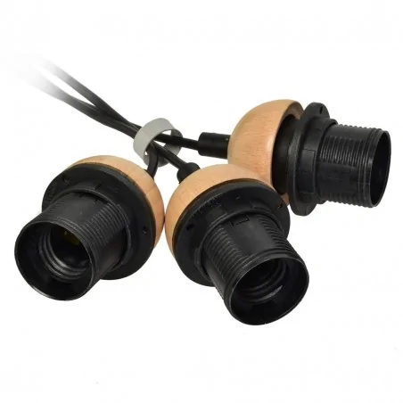 Lampy-sufitowe - lampa wisząca potrójna czarna 3xe27 dama black mlp6580 eko-light 