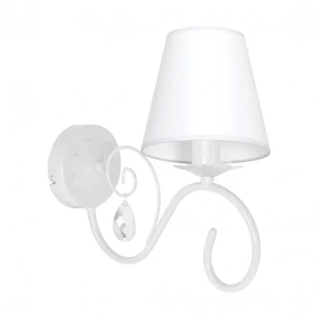 Kinkiety-do-pokoju-dziecka - biały kinkiet z kryształkiem 1xe14 sara mlp1047 eko-light 