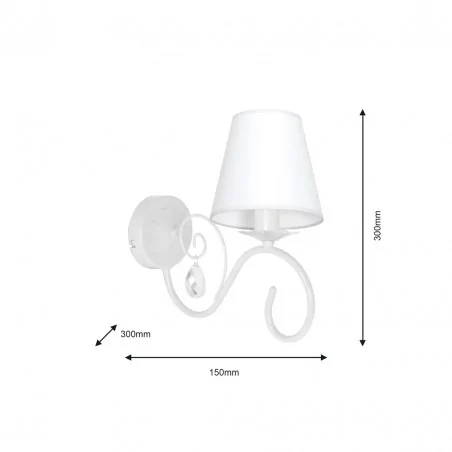 Kinkiety-do-pokoju-dziecka - biały kinkiet z kryształkiem 1xe14 sara mlp1047 eko-light 