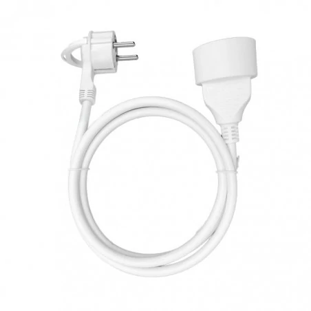 Przedluzacze-elektryczne - przedłużacz jednogniazdowy 3-metrowy z wtyczką z uchwytem biały or-ae-13194/3m orno 