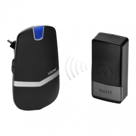 Dzwonki-do-drzwi-bezprzewodowe - db-4/b dzwonek bezprzewodowy czarny do kontaktu bezbateryjny laxan ac orno 