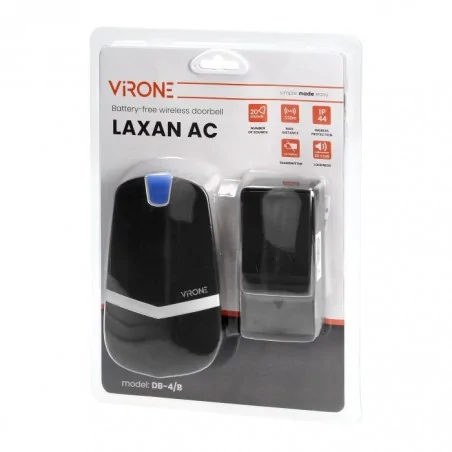 Dzwonki-do-drzwi-bezprzewodowe - db-4/b dzwonek bezprzewodowy czarny do kontaktu bezbateryjny laxan ac orno 