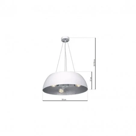 Lampy-sufitowe - biała lampa wisząca na 3 żarówki e27 morgan mlp4477 eko-light 