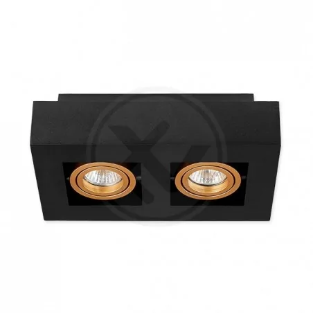 Oprawy-sufitowe-ruchome - czarna ruchoma oprawa natynkowa gu10 nemo 2xgu10 0617 lvt 