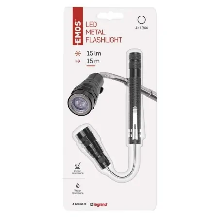 Latarki-led - p3117 teleskopowa latarka led metalowa ip44 15lm emos 