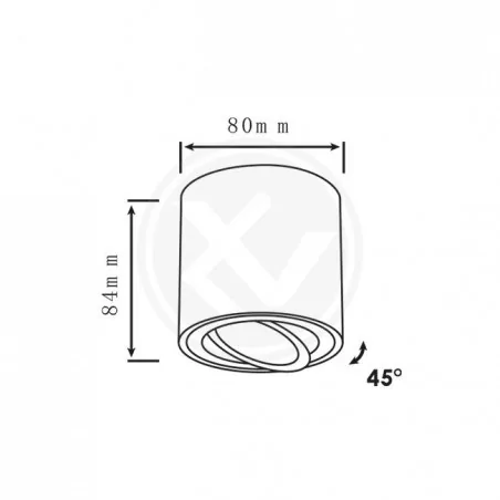Oprawy-sufitowe-ruchome - ruchoma okrągła oprawa natynkowa gu10 3228 lvt 