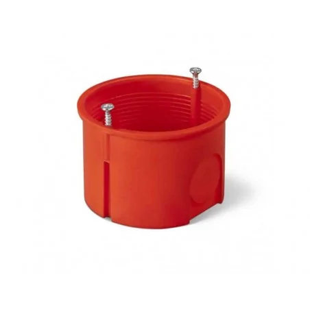 Puszki-podtynkowe - puszka podtynkowa pojedyncza czerwona z wkrętami 0281-01 pk-60 nasielsk elektro-plast 