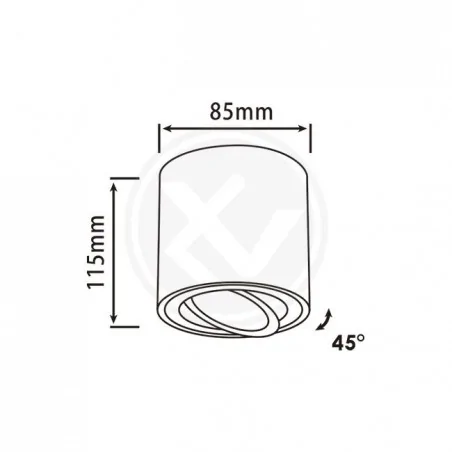 Oprawy-sufitowe-ruchome - okrągła ruchoma oprawa natynkowa gu10 1088 lvt 