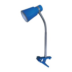 Lampki-nocne - biurkowa lampka led niebiesko - chromowa z klipsem 25w vo0229 volteno