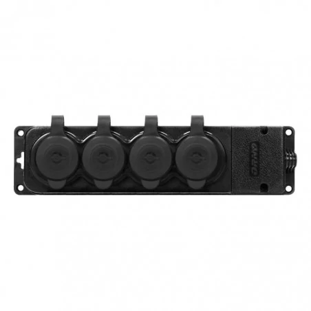 Rozgalezniki - or-ae-13167(gs) poczwórne gniazdo schuko przenośne z klapkami czarne ip44 orno 