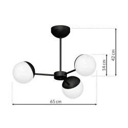 Lampy-sufitowe - potrójne oświetlenie wiszące kule xe14 sfera mlp8865 eko-light 