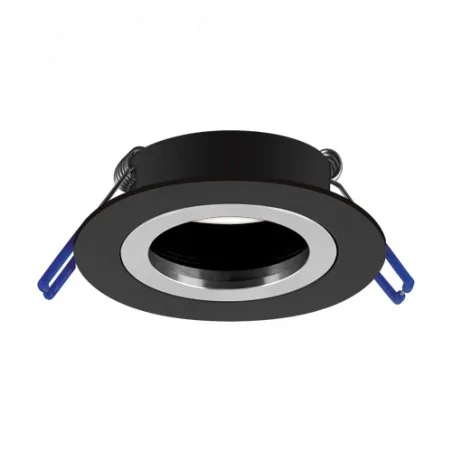 Oprawy-sufitowe-stale - 043501oczko sufitowe podtynkowe czarny/chrom stałe gu10 pluto c ideus 