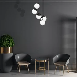 Lampy-sufitowe - lampa wisząca 5 kul x e14 sfera black mlp8869 eko-light 