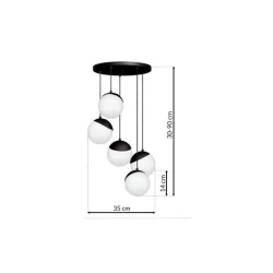 Lampy-sufitowe - lampa wisząca 5 kul x e14 sfera black mlp8869 eko-light 