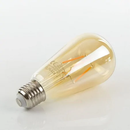 Gwint-trzonek-e27 - żarówka led filament vintage amber st64 304513 polux 