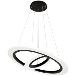 Lampy-sufitowe - czarna lampa wisząca 2 okręgi led 36w cosmo ml348 eko-light