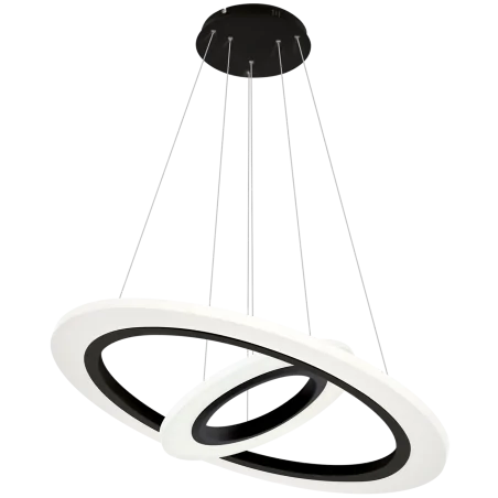 Lampy-sufitowe - czarna lampa wisząca 2 okręgi led 36w cosmo ml348 eko-light 