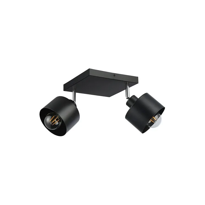 Oswietlenie-sufitowe - czarna oprawa ścienno-sufitowa 2xe27 led elza 3768 lvt firmy LVT 