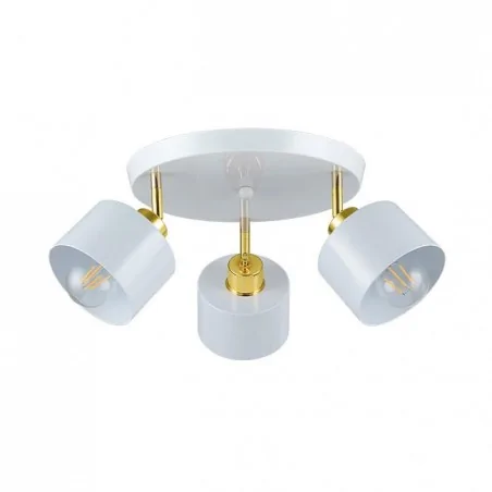 Oswietlenie-sufitowe - biało-złote oświetlenie sufitowe 3xe27 led elza 4213 lvt 