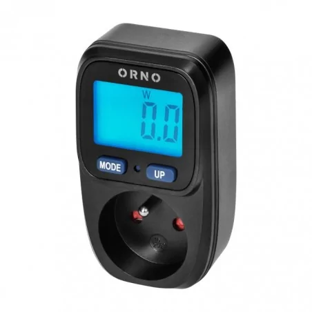 Liczniki-jednofazowe - czarny kalkulator energii - watomierz z wyświetlaczem lcd orno or-wat-419/b 