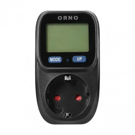 Liczniki-jednofazowe - czarny watomierz z wyświetlaczem uziemienie schuko lcd orno or-wat-419(gs)/b 