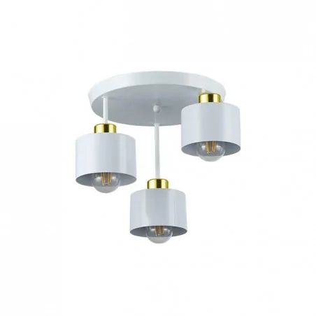 Oswietlenie-sufitowe - biało-złota lampa sufitowa 3xe27 led elza 2547 lvt 