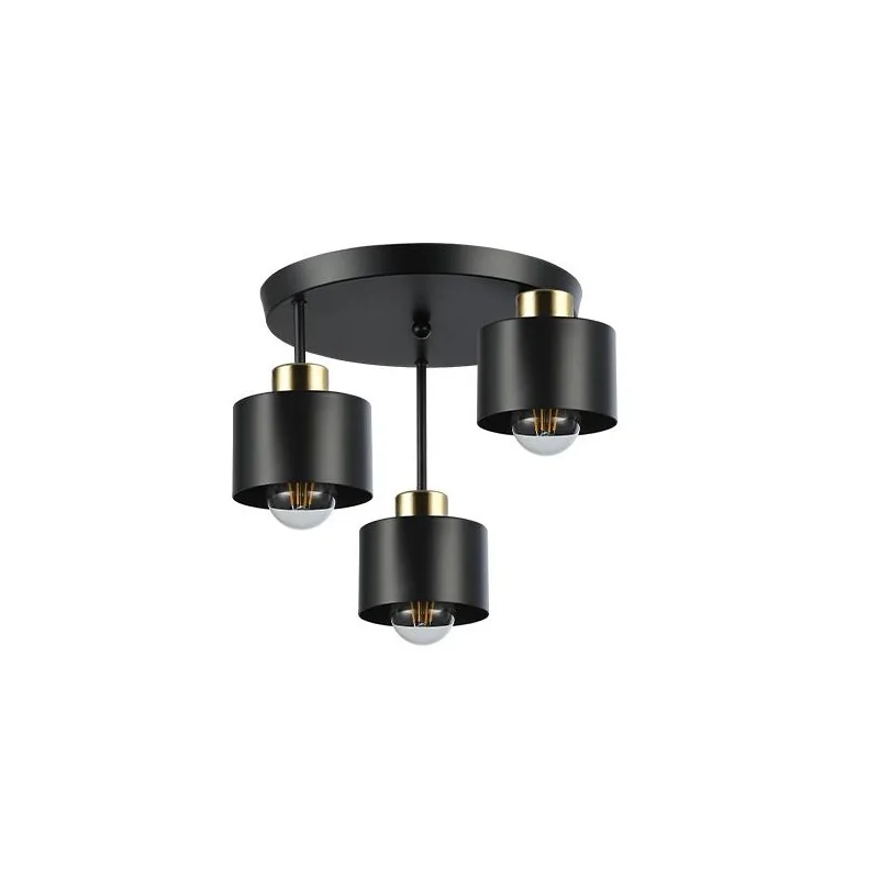 Oswietlenie-sufitowe - czarno-miedziana lampa sufitowa 3xe27 led elza 5237 lvt firmy LVT 