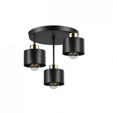 Oswietlenie-sufitowe - czarno-miedziana lampa sufitowa 3xe27 led elza 5237 lvt 