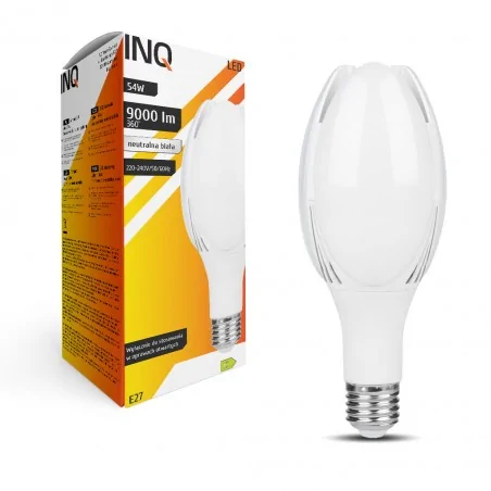 Gwint-trzonek-e27 - żarówka led neutralna mocna 54w t108 e27 9000lm 4000k els050nw inq 