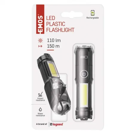 Latarki-led - latarka led plastikowa 110lm z zoomem ładowalna 1200mah p3213 emos 