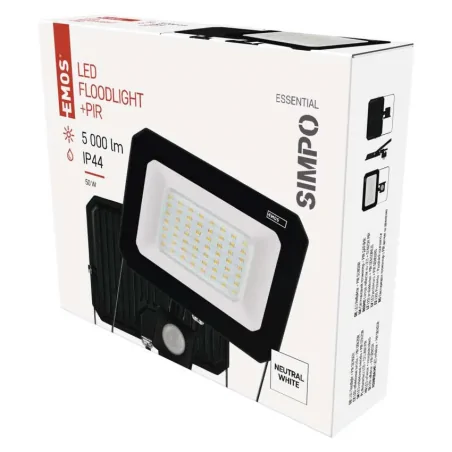 Naswietlacze-z-czujnikiem-ruchu - zs2343 naświetlacz led 50w neutralna biel z czujnikiem pir simpo emos 