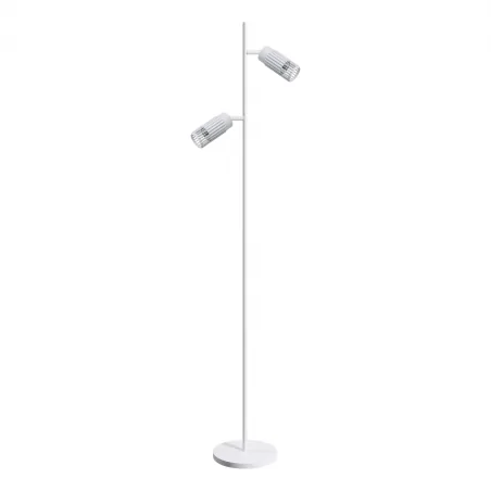 Lampy-stojace - ml0310 loftowa minimalistyczna biała lampa podłogowa 2xgu10 vertical eko-light 