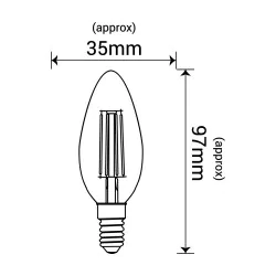 Gwint-trzonek-e14 - żarówka led świeczka e14 filament 4w ciepłe światło 3000k edb010ww inq 