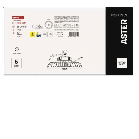 Oswietlenie-przemyslowe- - zu320.6 oprawa przemysłowa led 200w 60° nw highbay aster emos 
