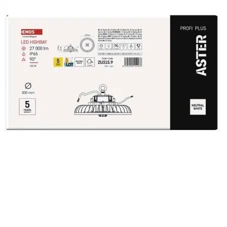 Oswietlenie-przemyslowe- - zu315.9 oświetlenie hermetyczne led 150w 90° highbay aster emos 