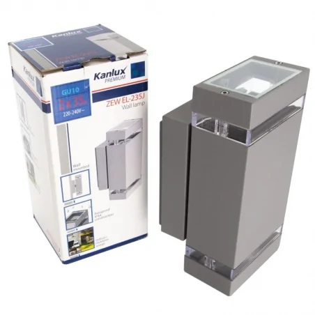 Oprawy-led-zewnetrzne - kinkiet zewnętrzny elewacyjny szary dwukierunkowy zew el-235j-gr 22442 kanlux 