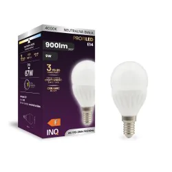 Gwint-trzonek-e14 - ceramiczna żarówka led e14 kulka g45 9w 900lm neutralna 4000k elp101nw inq