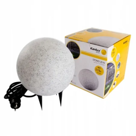 Lampy-kule-ogrodowe - lampa ogrodowa kula granit ip 65 e27 stono 20n kanlux 