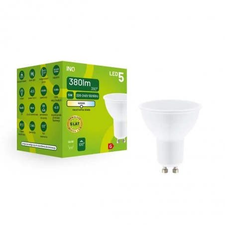 Gwint-trzonek-gu10 - led-owa żarówka gu10 neutralna 6w 4000k mr034nw inq 