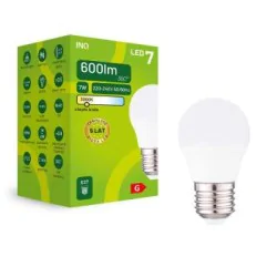 Gwint-trzonek-e27 - żarówka led e27 mleczna kulka g45 7w z ciepłym światłem 3000k elp084ww inq
