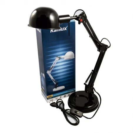 Lampki-biurkowe - nowoczesna czarna lampka biurkowa pixa kt-40-b e14 40w kanlux 