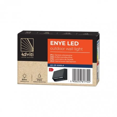 Kinkiety-ogrodowe - kinkiet ścienny zewnętrzny elewacyjny led ciemnoszary 1,5w enye ad-op-6190l4 adviti 