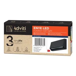 Kinkiety-ogrodowe - kinkiet elewacyjny led na zewnątrz domu grafitowy enye ad-op-6191l4 adviti 