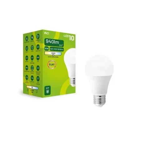 Gwint-trzonek-e27 - żarówka led e27 mleczna 10w neutralna 4000k ela034nw inq 
