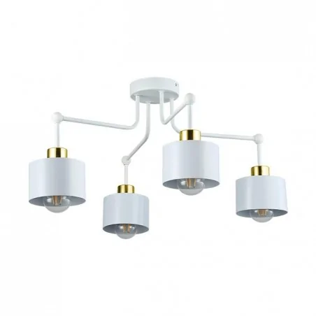 Oswietlenie-sufitowe - biało-złota lampa wisząca 4xe27 led elza 4918 lvt 