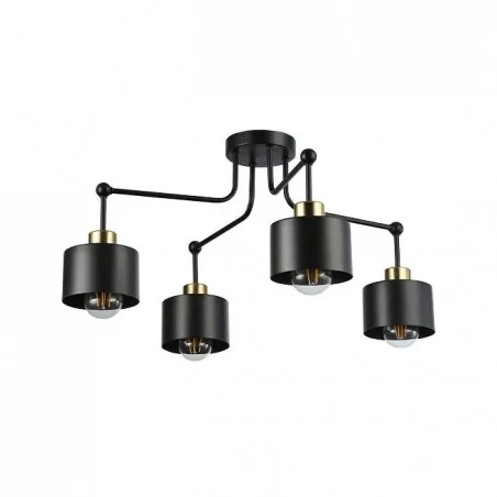 Oswietlenie-sufitowe - czarno-miedzana lampa wisząca 4xe27 led elza 2929 lvt 