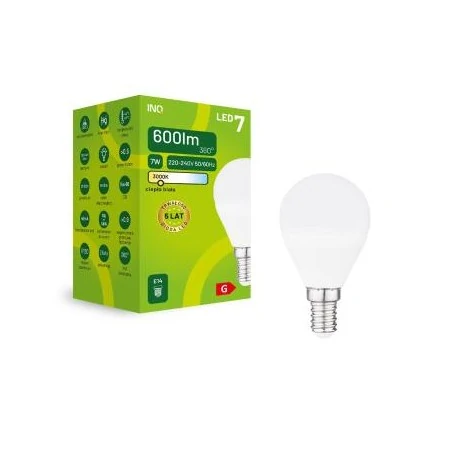 Gwint-trzonek-e14 - mleczna żarówka kulka e14 ciepła 3w 3000k elp014ww inq 