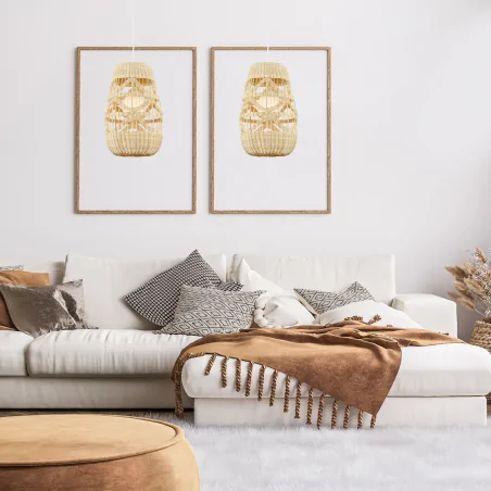 Lampy-sufitowe - ml0352 lampa wisząca pleciona 1xg9 fi 250 arona natural eko-light 